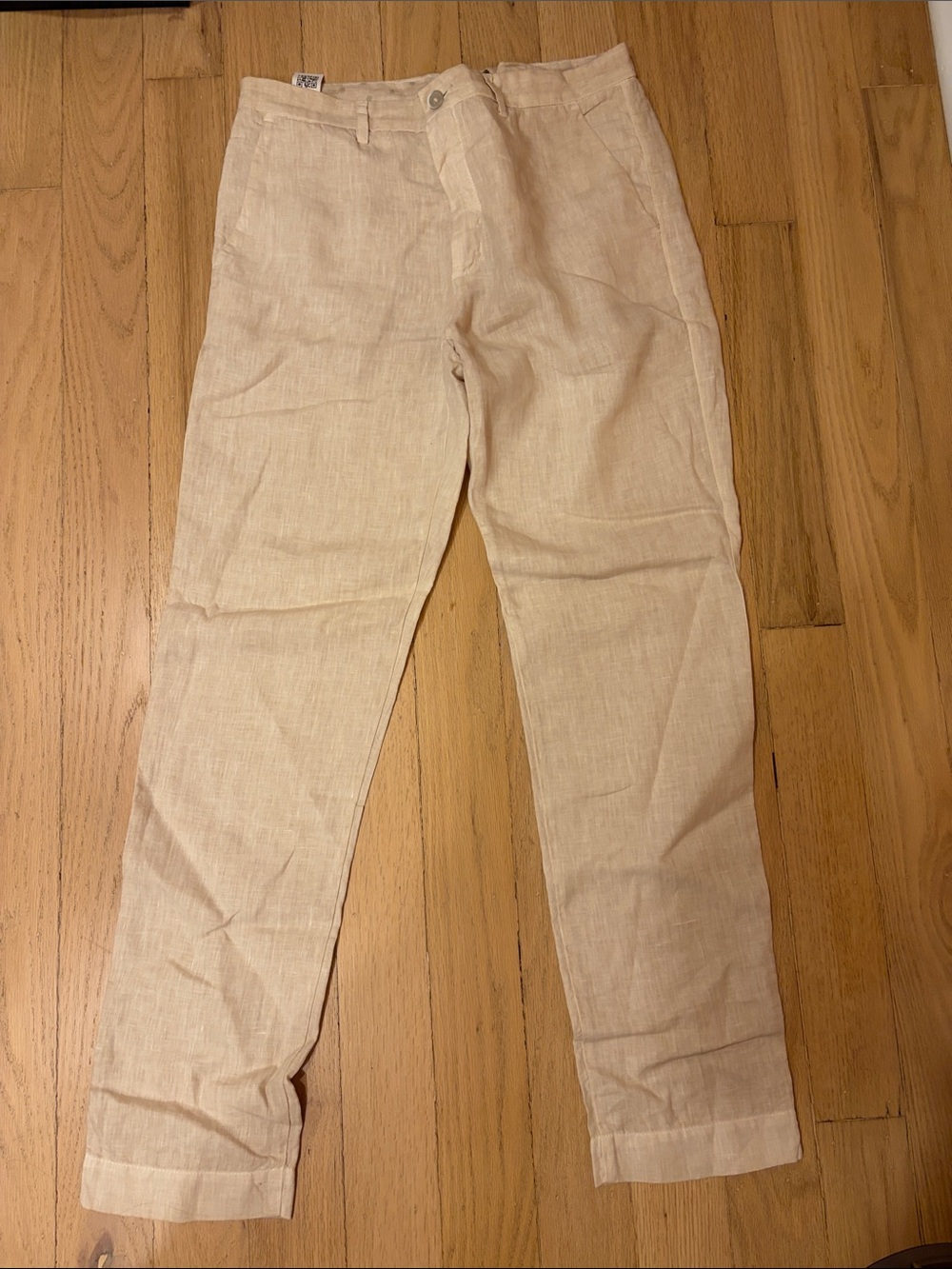 120 Lino Men's Light Beige Linen Chinos